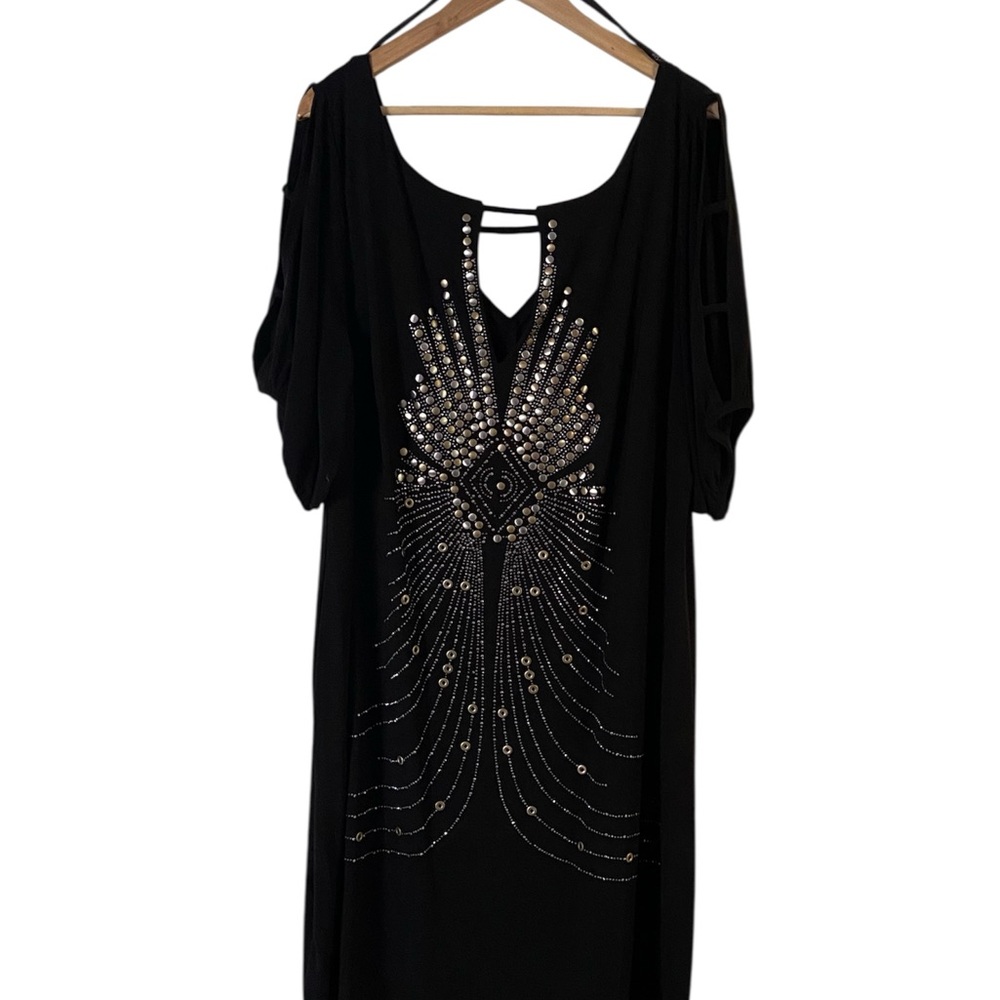 Bisou Bisou Black Dress with Silver Details